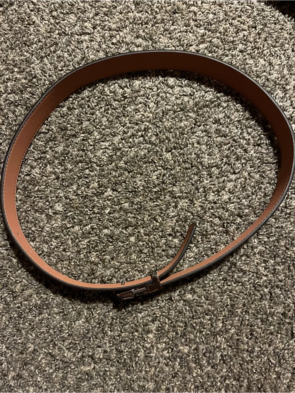 Louis Vuitton Damier Ebene Brown Leather Belt with LV Silver Buckle